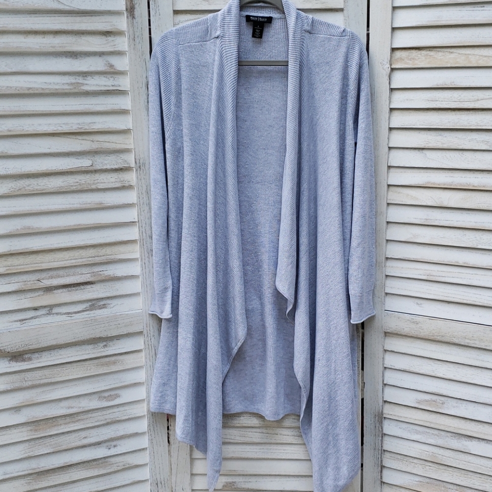 White House Black Market Gray Silver Cardigan